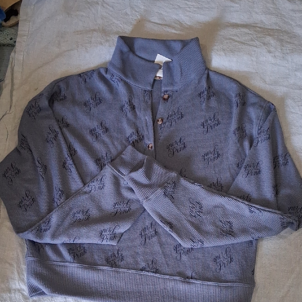 PINK Victoria's Secret Lavender Waffle Knit Pullover